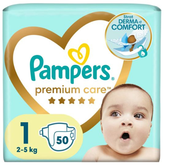 Pampers Подгузники Premium Care 1 (2-5 кг), 50 шт в упаковке, 1 уп. #1