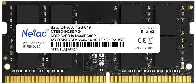 Netac Оперативная память DDR4 2666 МГц 1x4 ГБ (NTBSD4N26SP-04) #1
