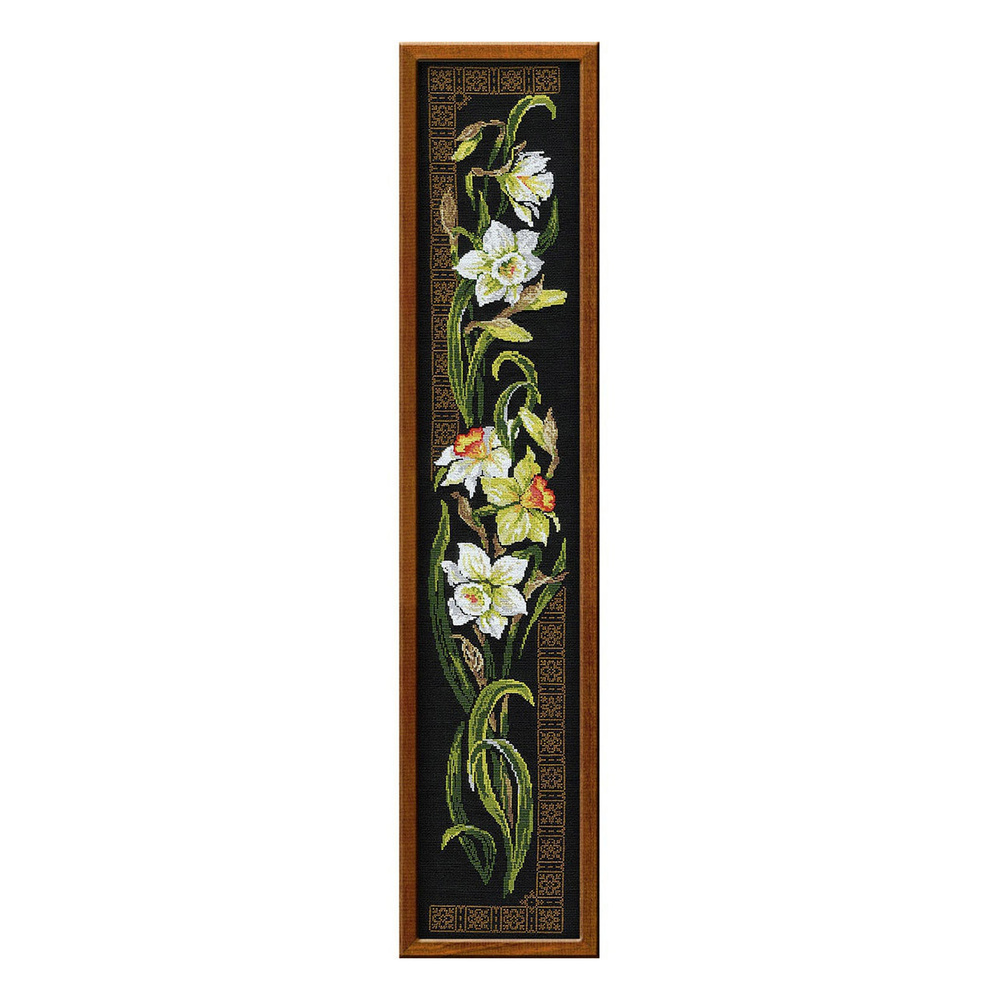 Набор для вышивания Риолис 842 "Нарциссы", 20х92 см // Весна, Цветы  #1