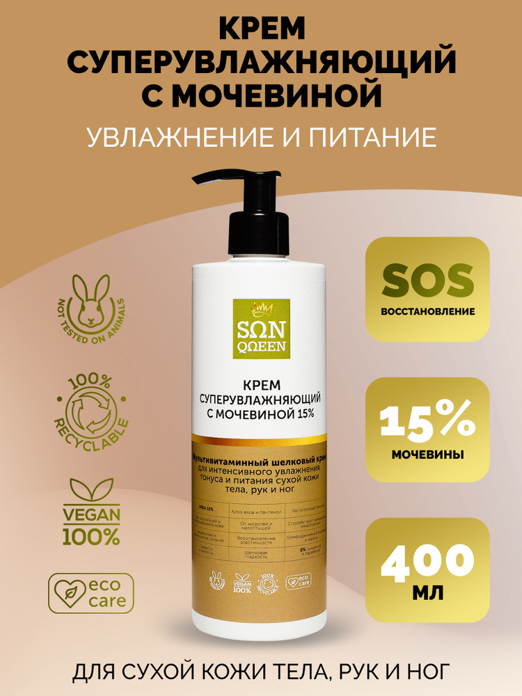 Суперувлажняющий крем для ног с мочевиной 15 % смягчающий и охлаждающий ...