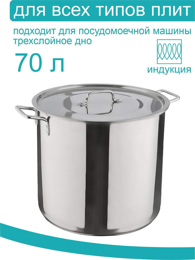 Катунь Котел пищевой общепит, Нержавеющая сталь, 70 л #1