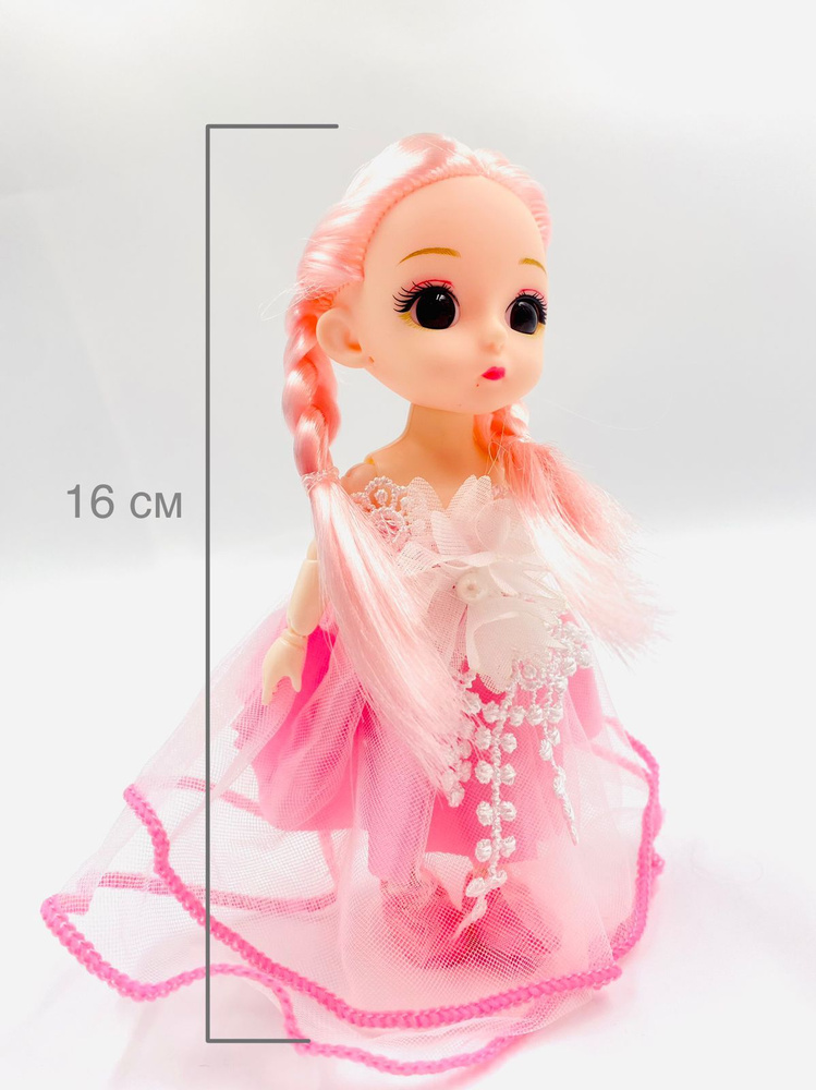 Кукла шарнирная Малышка 16 см светло-розовый #1
