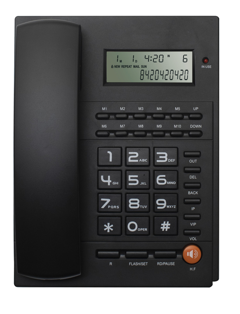 Телефон проводной RITMIX RT-420 black, с ЖК дисплеем и Caller ID #1