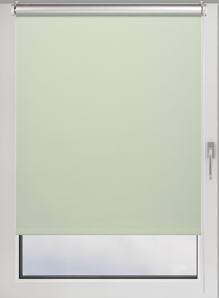 Штора рулонная блэкаут Silver 100х160 см на окно фисташковый #1