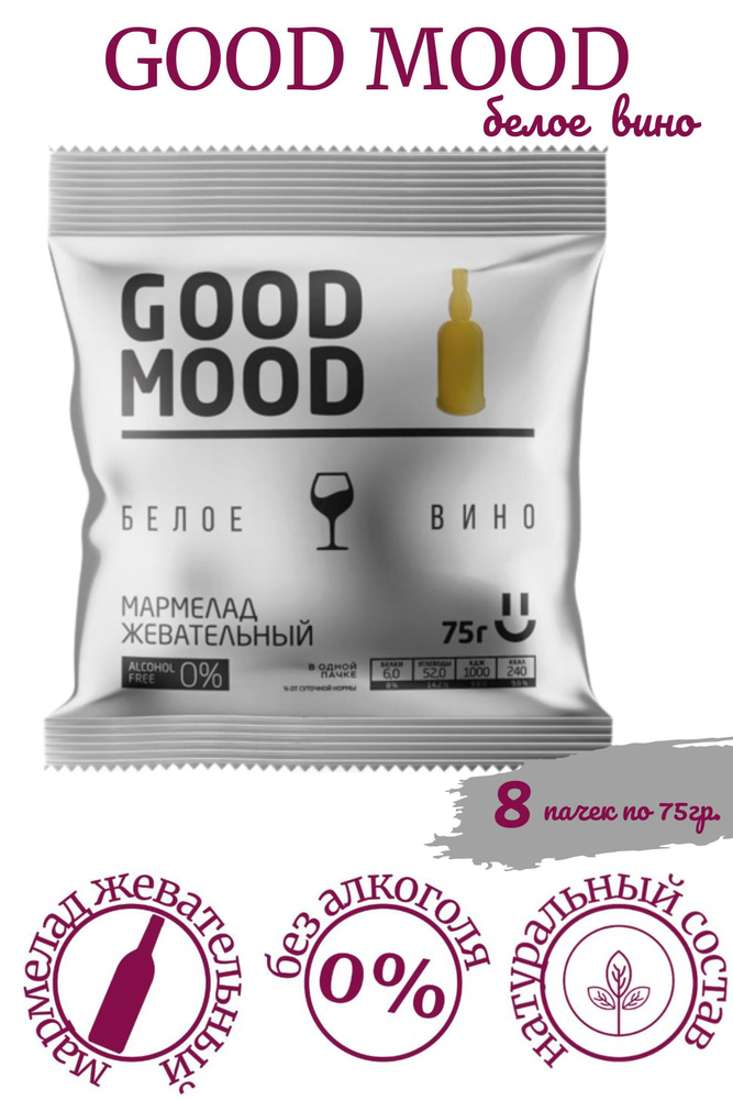 Мармелад "Good mood" со вкусом белого вина 75 гр. /8 пачек/ #1
