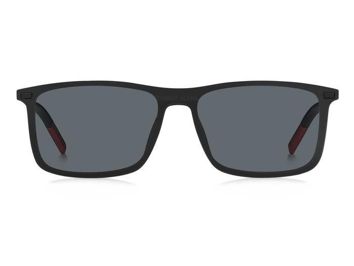 Мужские солнцезащитные очки Tommy Hilfiger TJ 0018/CS 003 IR, цвет: черный, цвет линзы: серый, прямоугольные, #1