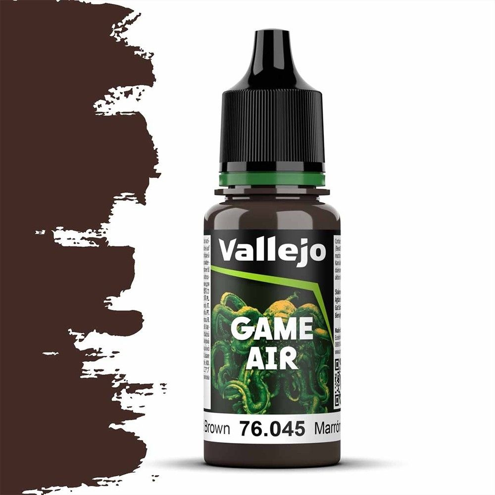 Краска для аэрографии Vallejo, серия "Game Air", цвет 76.045 (Charred Brown), 18 мл  #1