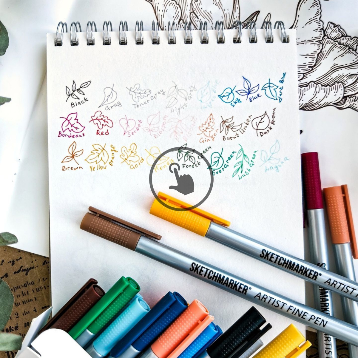 Цветные капиллярные ручки Sketchmarker