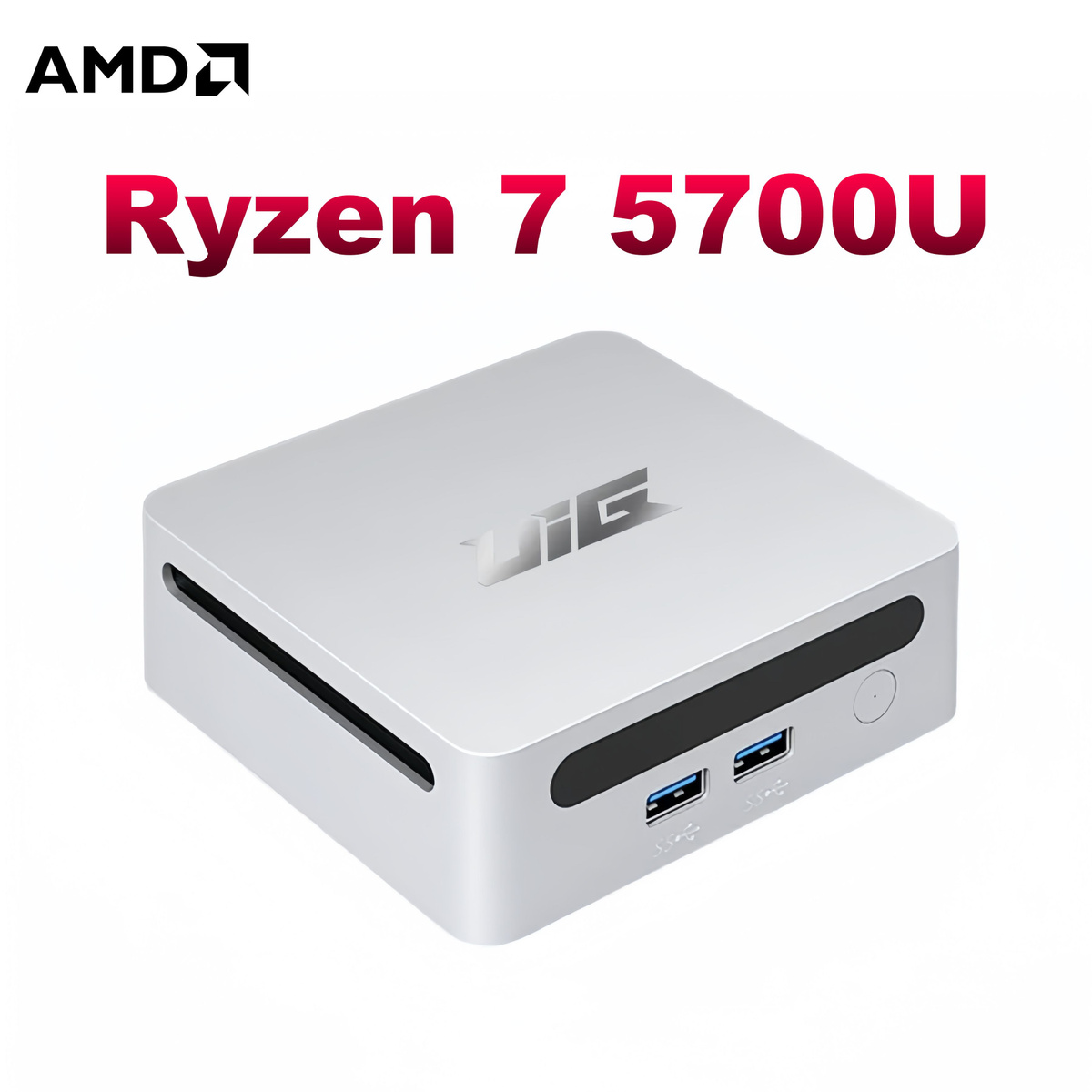 UIG Мини-ПК MiniPC 4700U (AMD Ryzen 7 4700U (2.0 ГГц), RAM 16 ГБ, SSD 128  ГБ, AMD Radeon, ), MiniPC, черный матовый