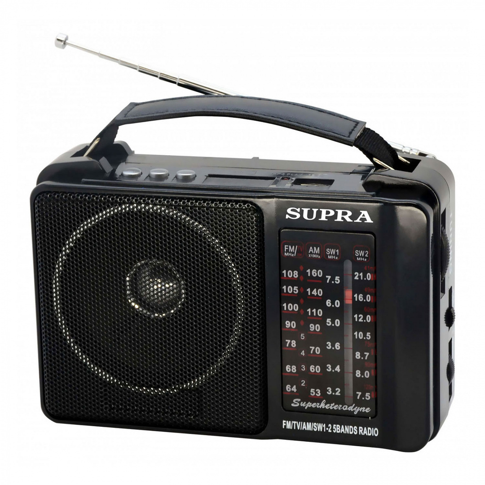 Радиоприемник портативный Supra ST-18U черный USB SD #1