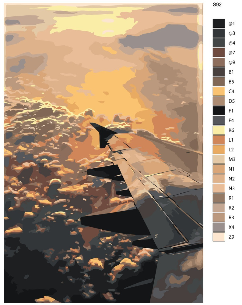 Картина по номерам S92 "Крыло самолета" 60x90 #1