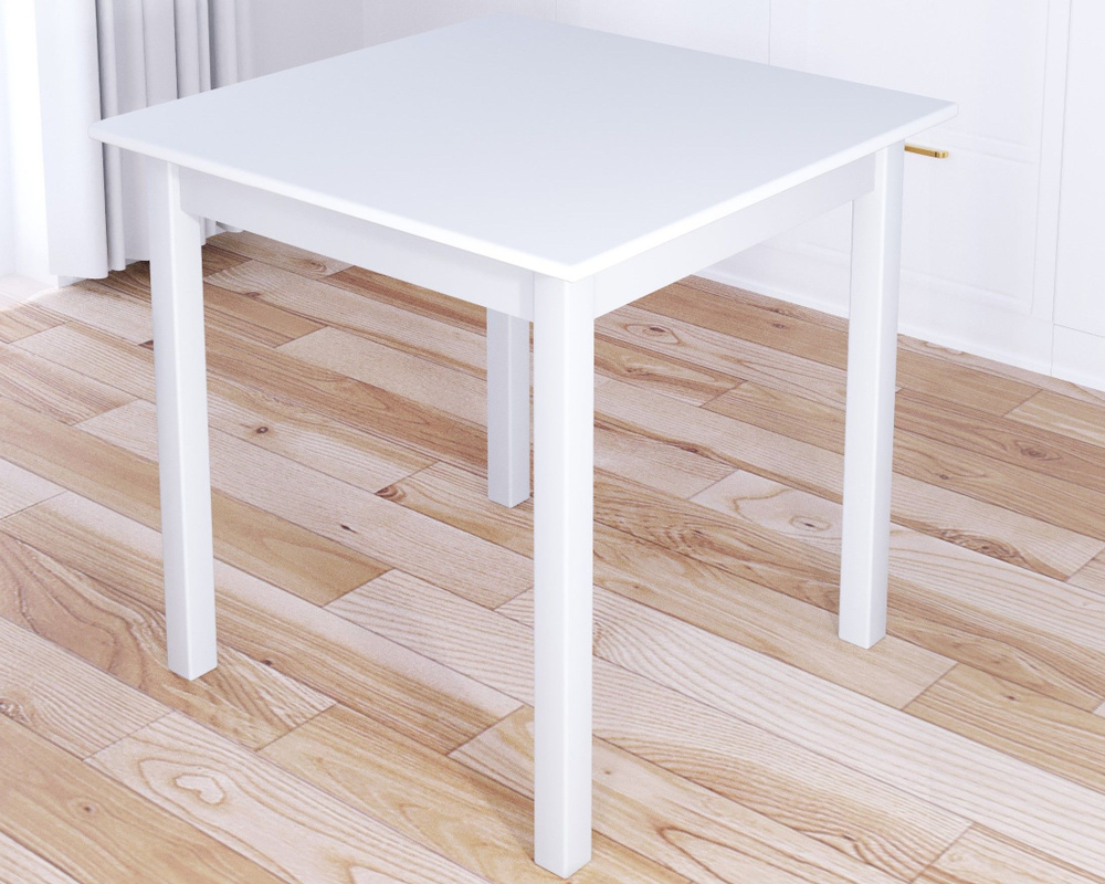 Стол кухонный Классика квадратный с белой столешницей и ножками, 20 мм, 60х60х75 см  #1