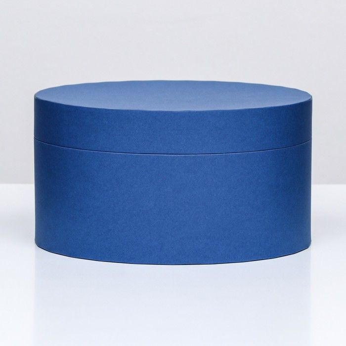 Коробка круглая, 21 x 11 см. "Радуга",синий, белый #1