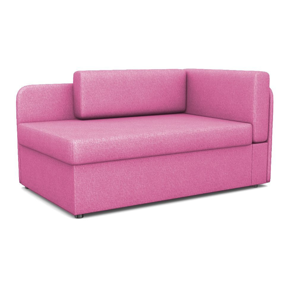Диван-кровать Компакт Правый ФОКУС- мебельная фабрика 135х83х61 см рогожка розовая  #1