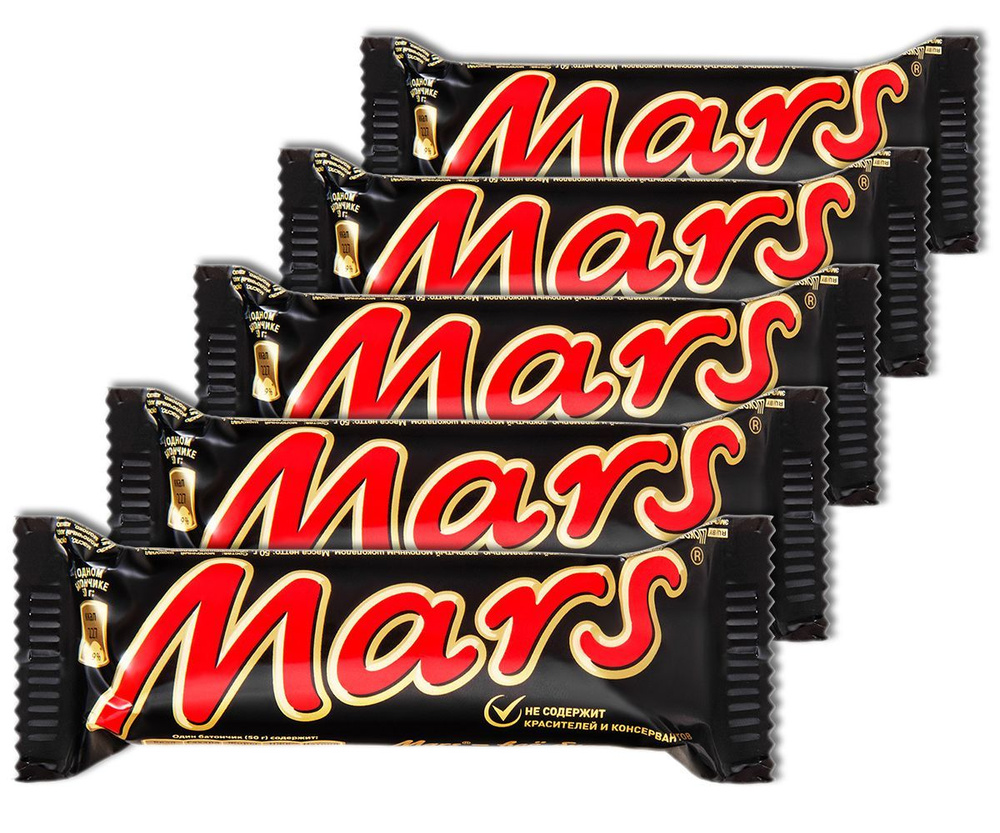 Шоколадный батончик Mars, 50 г, 5 шт. #1