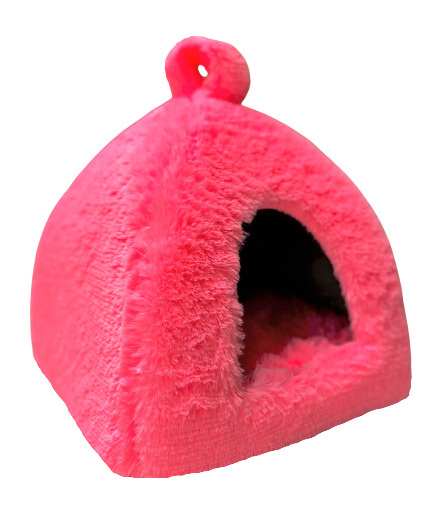 Домик - юрта для кошек и собак мелких и средних пород со съемной подушкой ХВОСТЕЛ "Розовая пантера" экомех #1