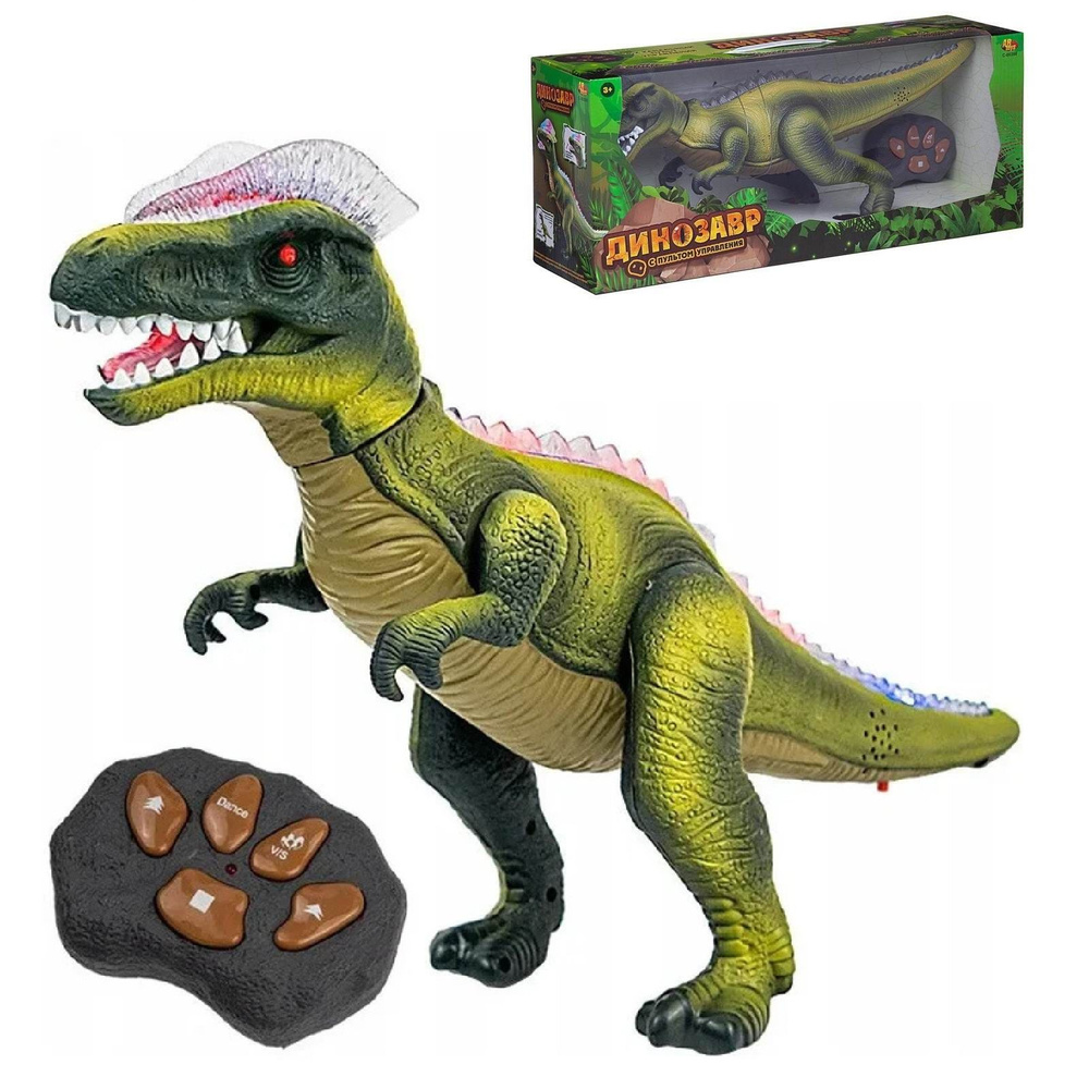 Интерактивная игрушка ABtoys Динозавр на радиоуправлении, движение, световые и звуковые эффекты 43х15 #1