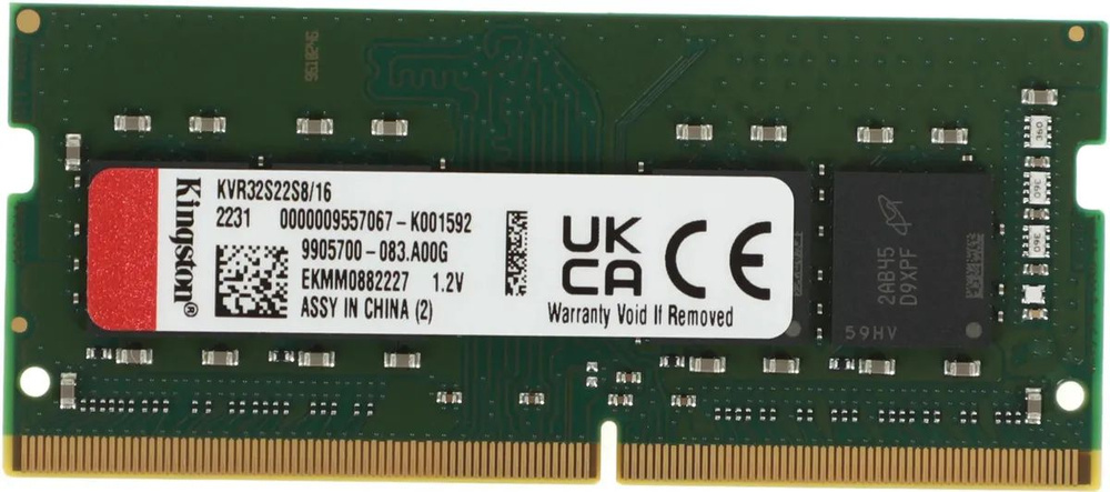 Kingston Оперативная память SO-DIMM DDR4 3200МГц 16Гб 1x16 ГБ (KVR32S22S8/16)  #1