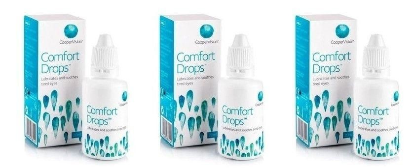 Капли Comfort Drops 20 мл * 3 бутылки Увлажняющие для глаз Комфорт ...