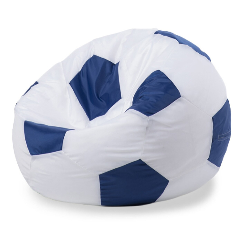 Пуффбери Комплект чехлов для кресла-мешка Мяч, Оксфорд, Размер XL,белый, синий  #1