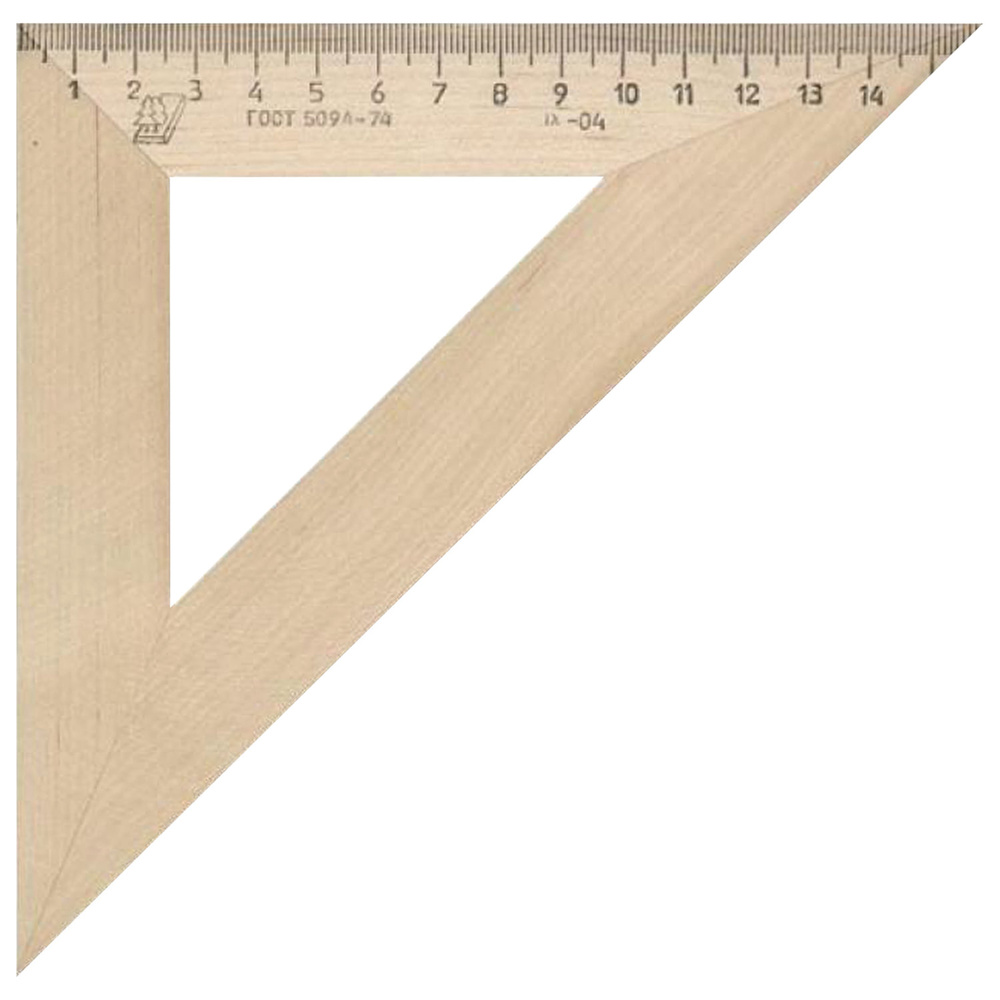 Треугольник деревянный, угол 45, 16 см, УЧД, С16 (5 шт) #1