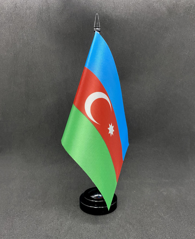 Азербайджан. Настольный флаг на подставке, 30 см #1