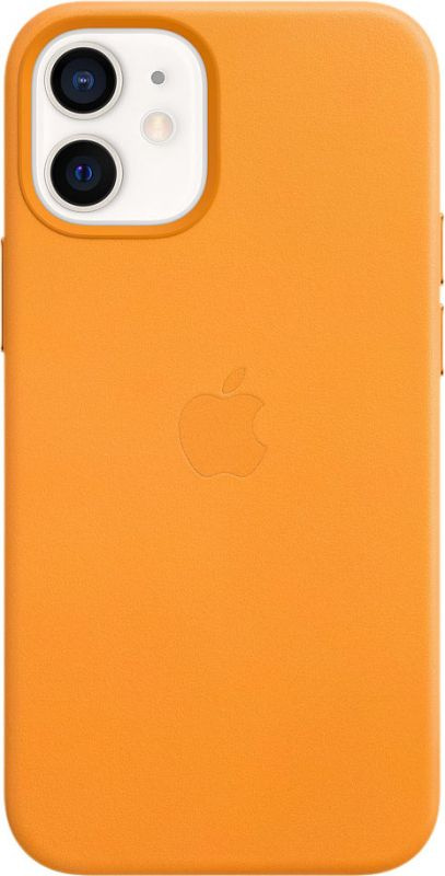 Чехол кожаный Apple iPhone 12 mini Leather Case California Poppy (Золотой апельсин) MHK63ZM/A  #1