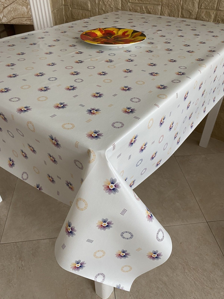 Скатерть клеенка на стол в кухню L'CADESI FLORISTA, размер 100х140 см, из ПВХ FL100140-1685-01  #1