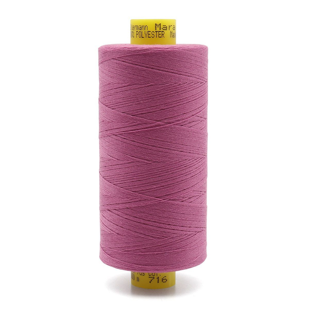 Нитки для шитья, нить промышленная для оверлока Mara № 120/2, 1000 м, 716 сиренево-розовый, Gutermann #1