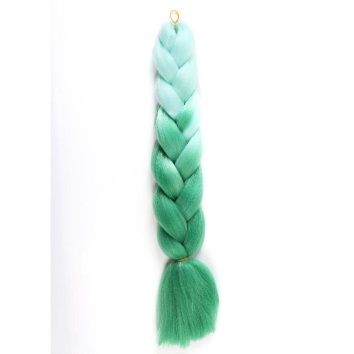 Канекалон Queen fair "Zumba", цвета Зеленый, светло-голубой, гофрированный, 60 см, 100 г  #1