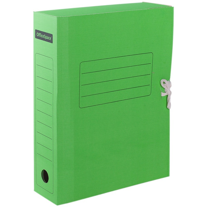Папка архивная OfficeSpace с завязками, микрогофрокартон, 75 мм, зеленый, до 700 листов (225431)  #1