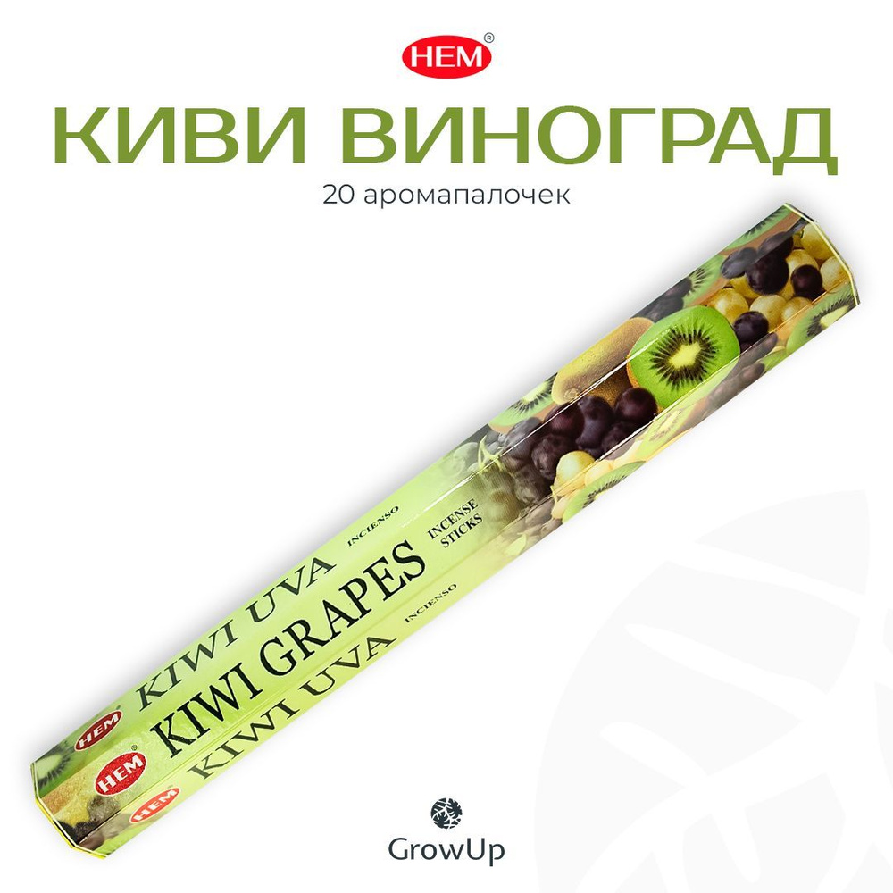 HEM Киви Виноград - 20 шт, ароматические благовония, палочки, Kiwi Grapes - Hexa ХЕМ  #1