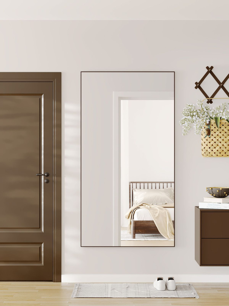 Декоративное интерьерное зеркало большое ростовое в раме на стену в пол прямоугольное в спальню, TODA #1