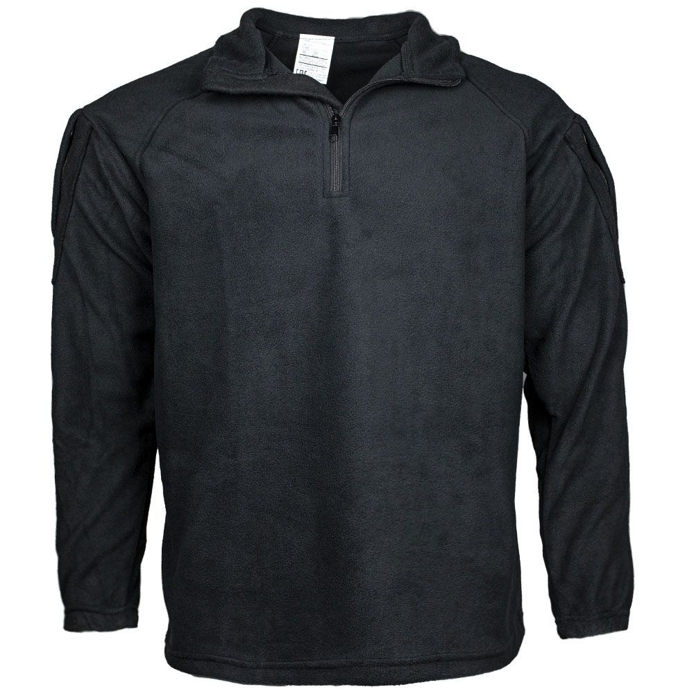 Тактическая рубашка зимняя / демисезонная теплая флисовая (кофта / джемпер / толстовка). Черная  #1