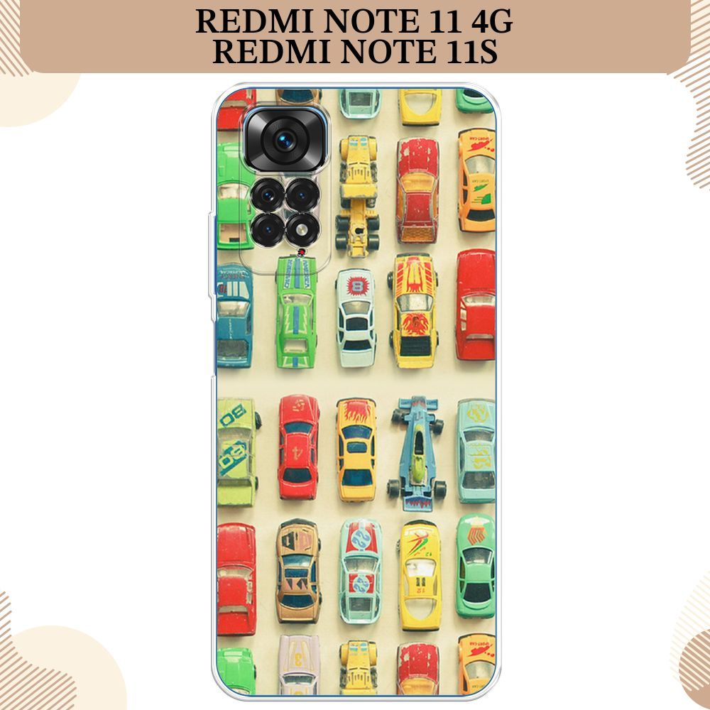 Силиконовый чехол на Xiaomi Redmi Note 11 4G Global/Redmi Note 11S / Редми Ноут 11 Global/11S Машинки #1