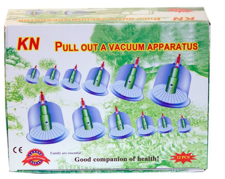 Массажные вакуумные банки Subor Pull out Vacuum Apparatus / набор вакуумных баночек для хиджамы, 12 шт #1