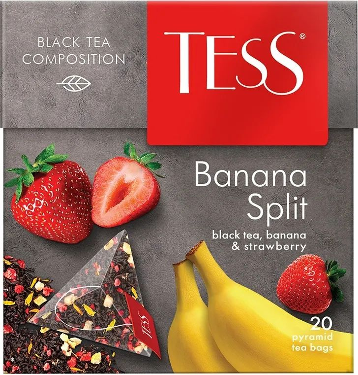 Чай черный 3 шт по 20 пирамидок Tess Banana Split #1