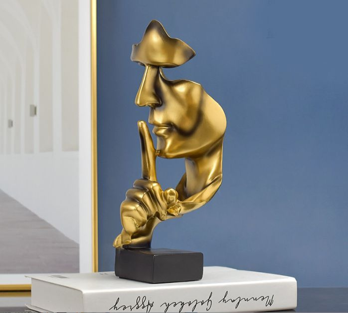Золотая скульптура-статуэтка "Молчание-золото" #1