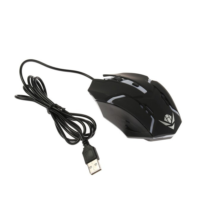 Мышь Nakatomi MOG-03U Gaming, игровая, проводная, 4 кнопки, подсветка, 1600 dpi, USB, чёрная  #1