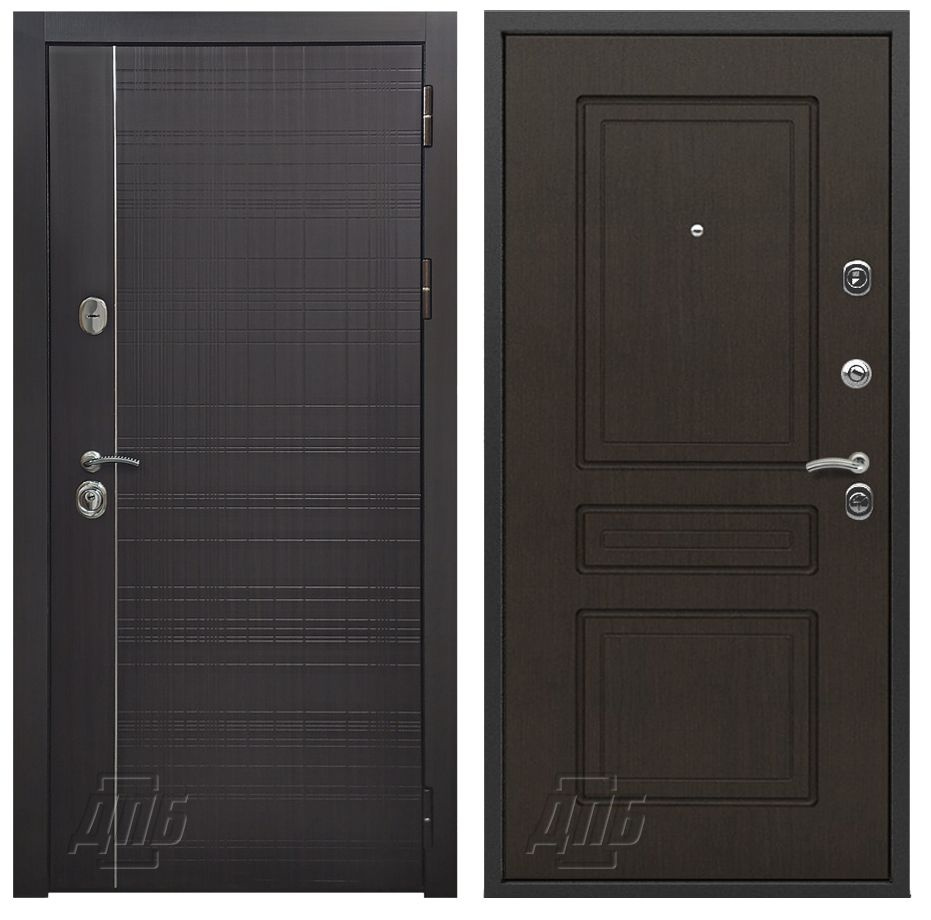 Входная металлическая дверь для квартиры ДПБ "Техно New Венге (Классика)", 880х2050, тепло-шумоизоляция, #1