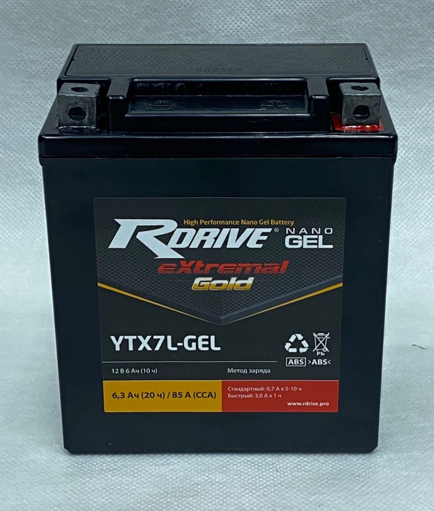 RDrive Аккумулятор для мототехники, 6.3 А•ч, Обратная (-/+) полярность  #1