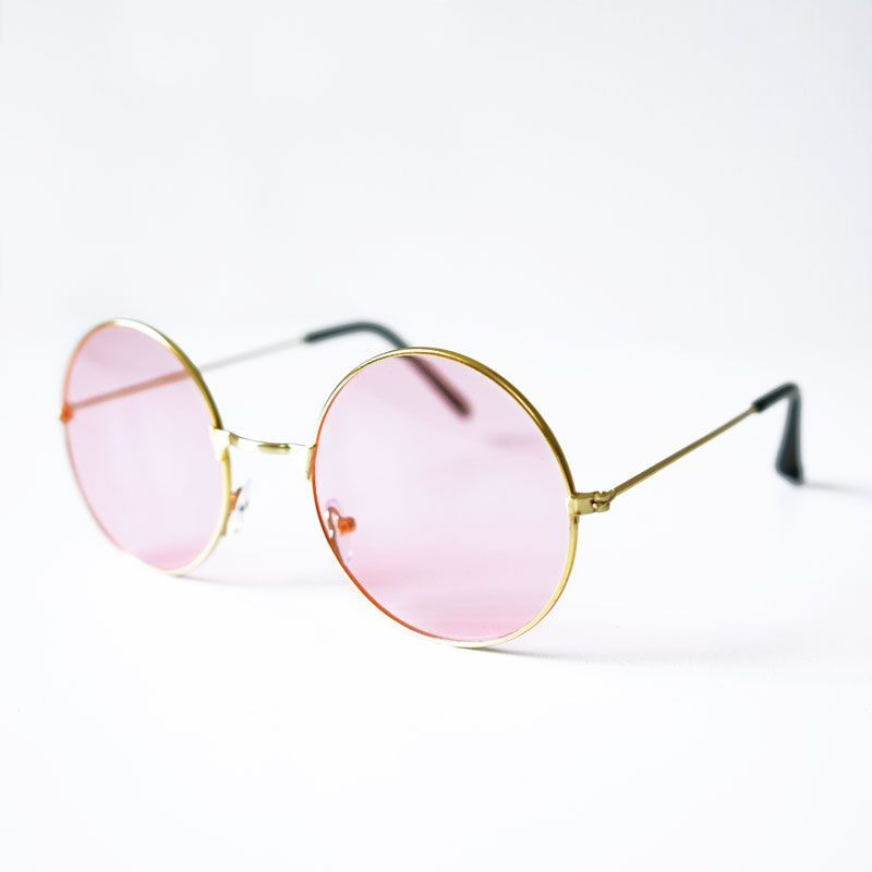 Карнавальные очки Джона Леннона "Круглые" Розовые #1