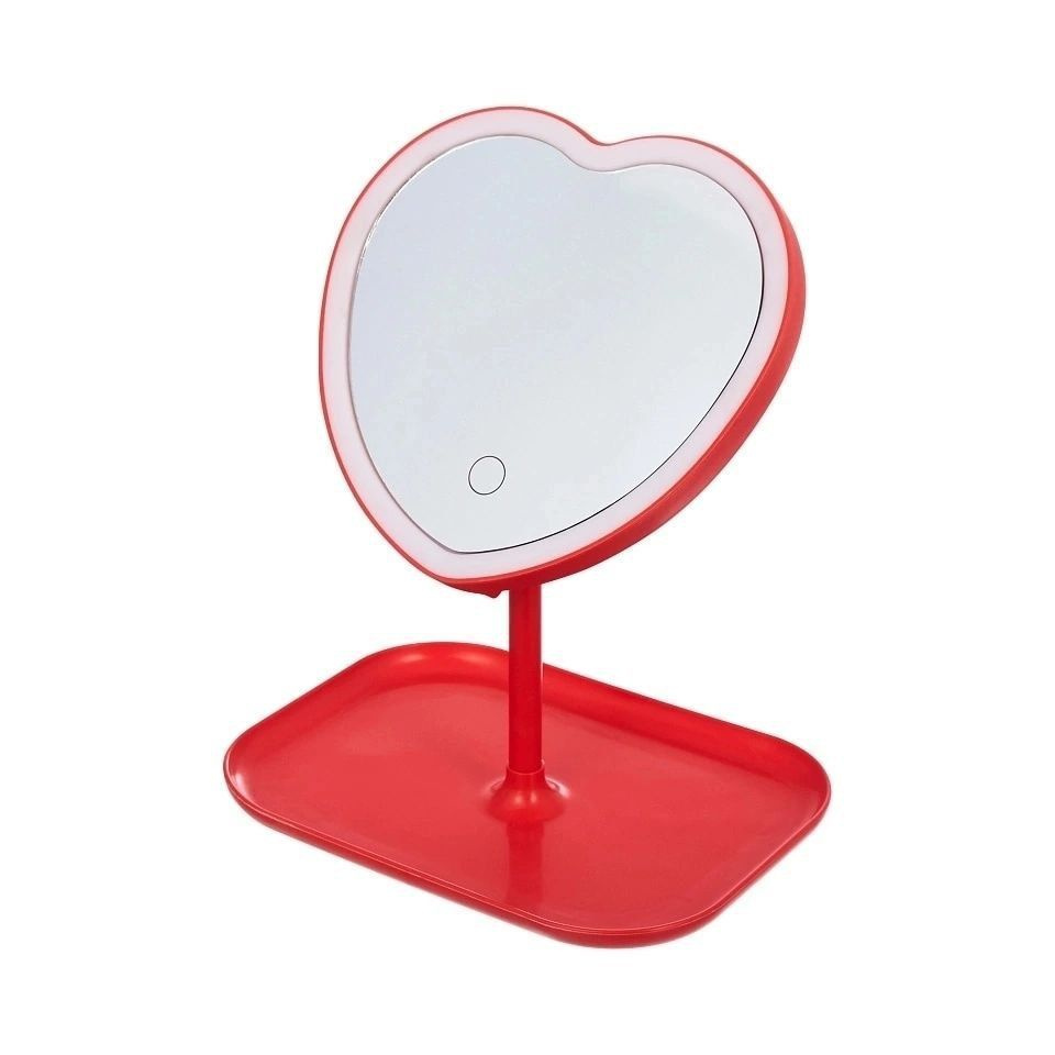 Зеркало настольное с подсветкой на подставке "Mary Touch - Heart"  #1