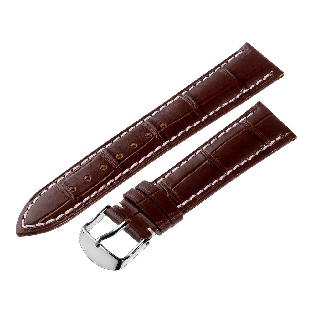Ремешок для часов кожаный Hightone, ширина 20 мм, темно-коричневый  #1