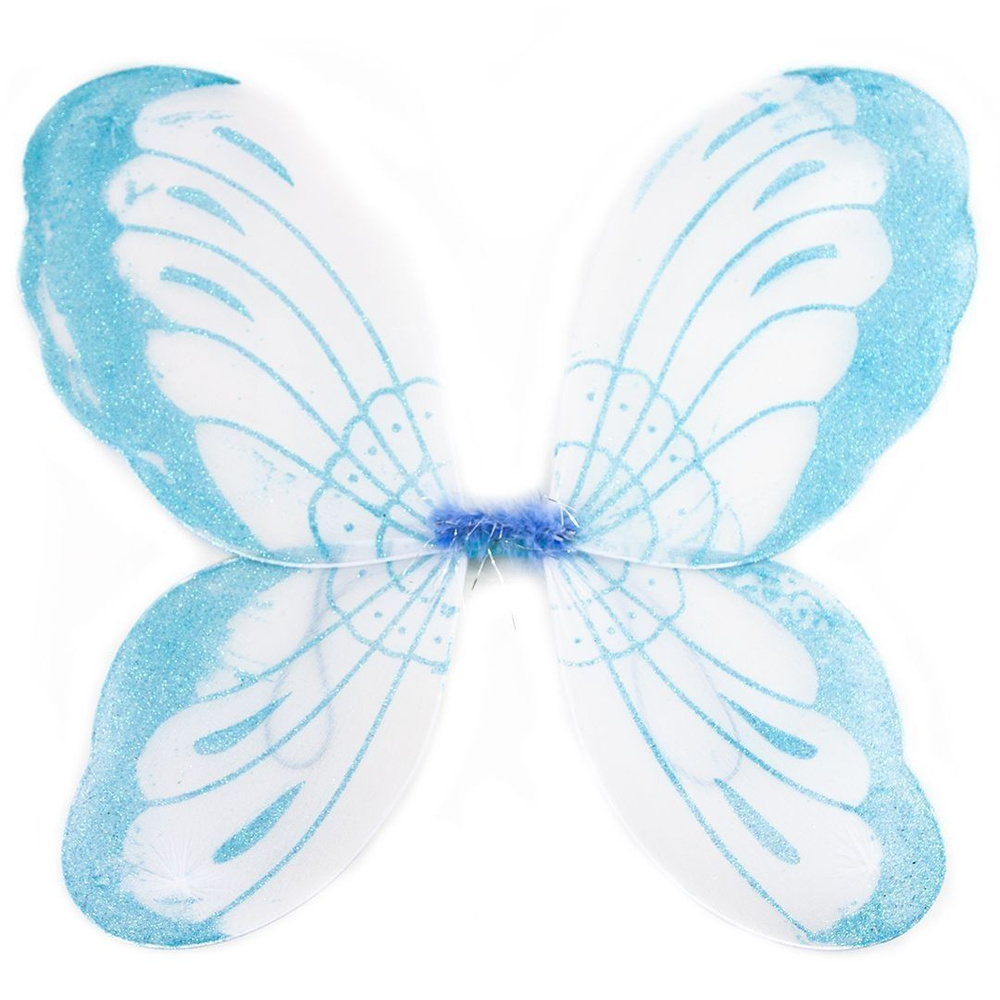 Крылья, Воздушная бабочка, Голубой, с блестками, 40*50 см, 1 шт.  #1
