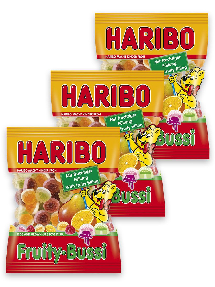 Мармелад жевательный HARIBO Fruity Bussi Фруктовый поцелуй 3 шт по 175 г  #1