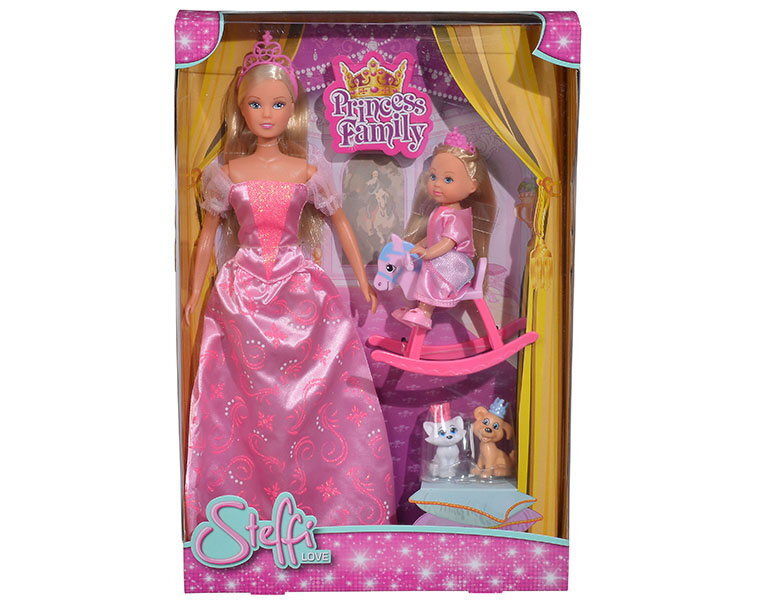 Куклы Штеффи и Еви.набор Принцессы,зверушки в комплекте 29см.12см  #1