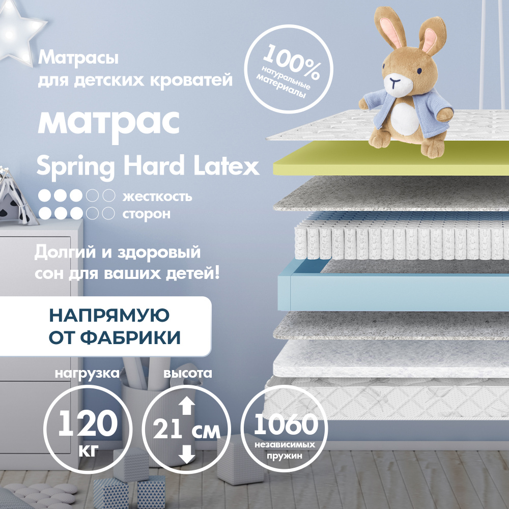 Dreamtec Матрас Spring Hard Latex, Независимые пружины, 60х140 см #1