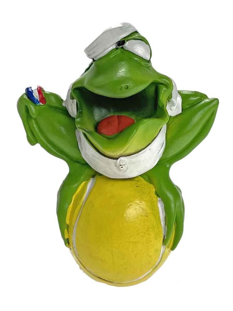 Фигурка "Лягушка на тенисном мяче", 10*6*12 см. #1