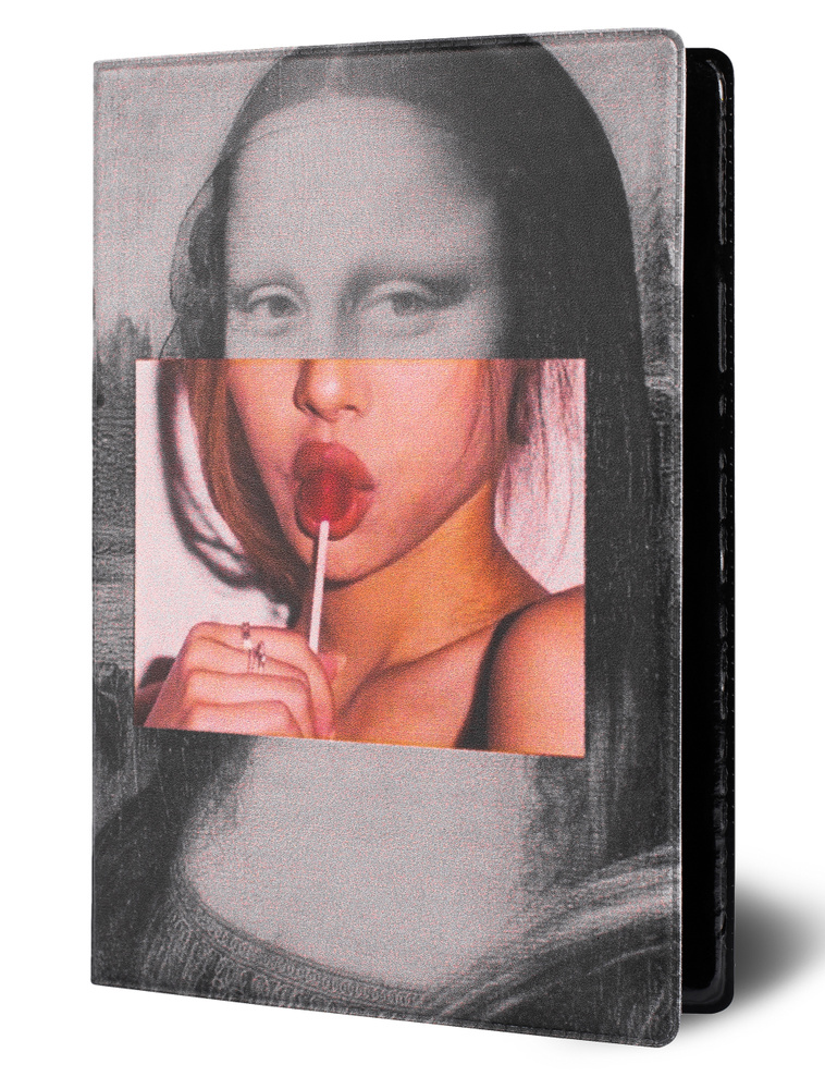 Обложка на паспорт "Мона Лиза с чупа-чупсом" #1